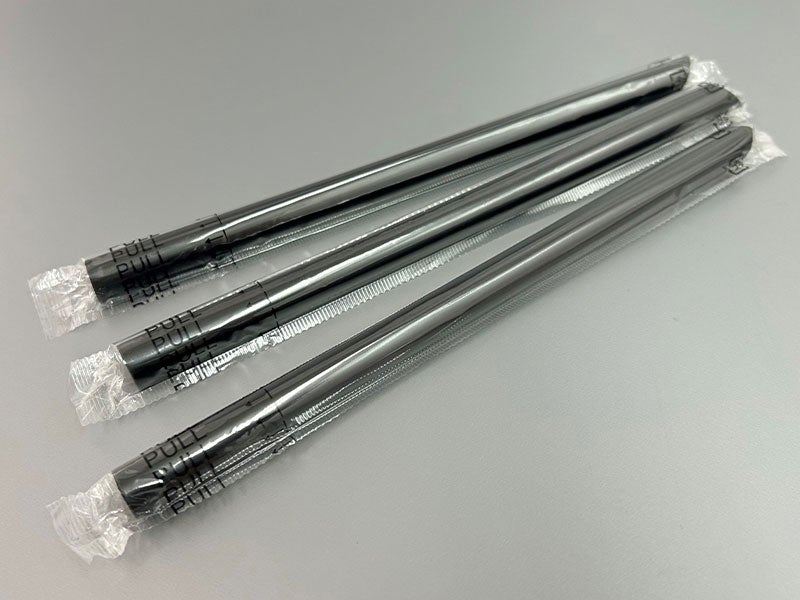 タピオカ用ストロー（黒/フィルム包装） 100本