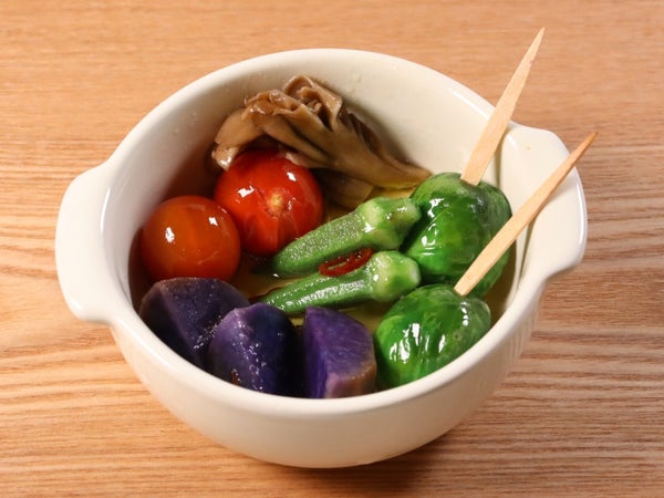ミニオクラと野菜のアヒージョ