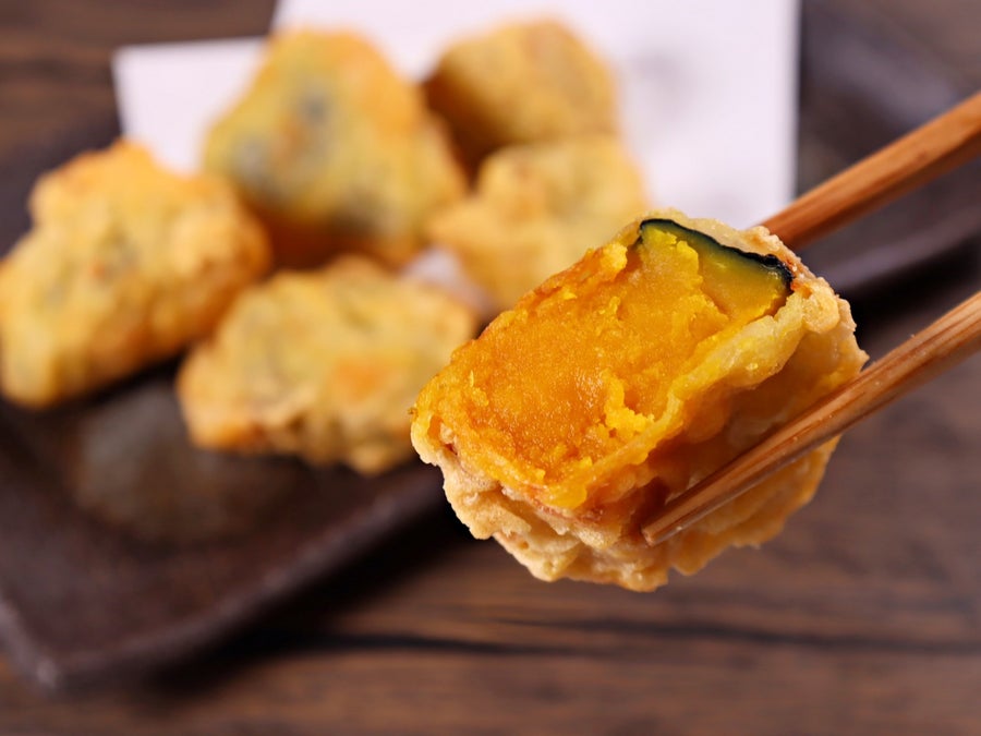 「かぼちゃの天ぷら」ではなく「栗かぼちゃの煮物の天ぷら」