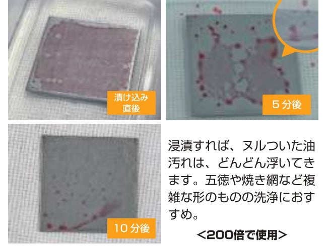 漬け置きで落とす（ヌルついた油汚れ）
