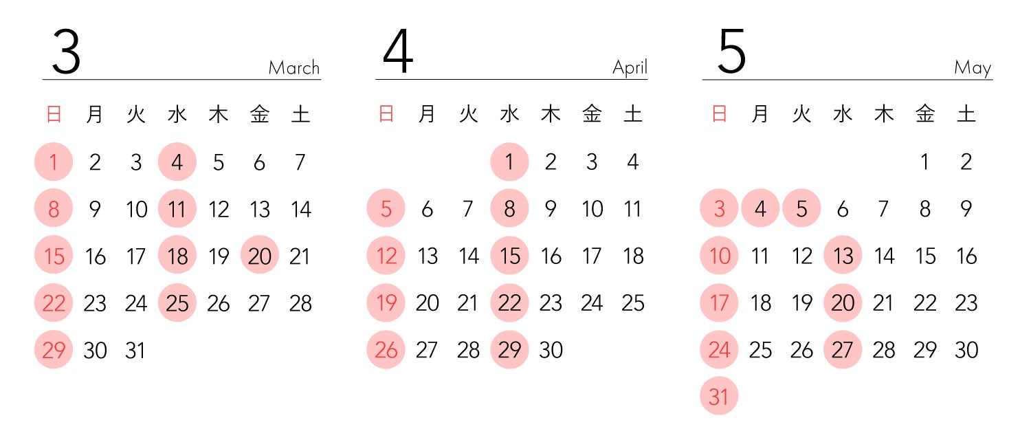 配送カレンダー