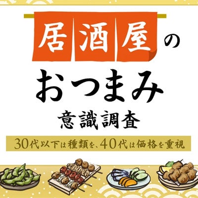 居酒屋の「おつまみ」意識調査:30代以下は“種類”を、40代は“価格”を重視