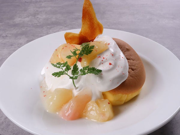 レンジで簡単!ふんわり白桃パンケーキ
