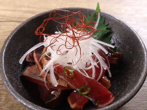 かつおの青唐辛子醤油漬け