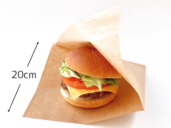 バーガー袋(未晒無地・20cm) 100枚