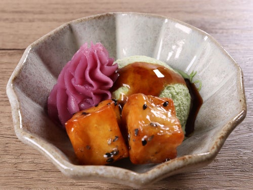 中学いもと抹茶アイスの和風ひとくち甘味
