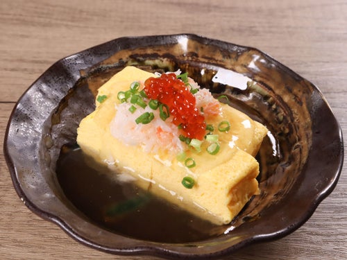 カニといくらのあんかけだし巻き玉子