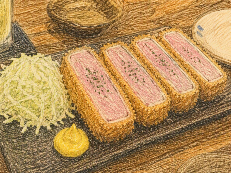 厚切りハムカツ